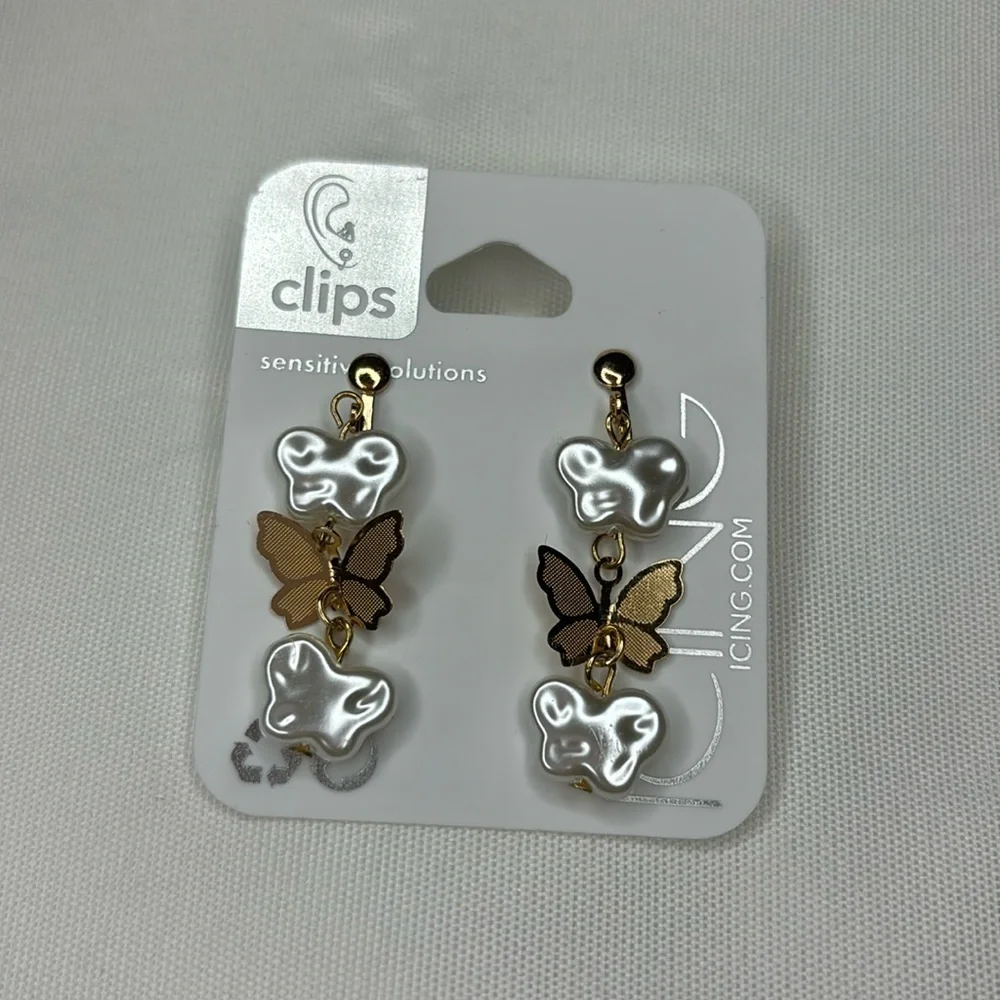Icing Butterfly Clipon Earrings